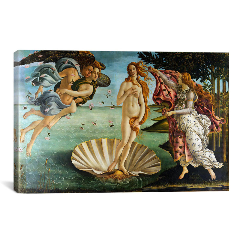 ◉ Birth of Venus ◉名画　47x63　複製画　アートワーク　額縁 iCanvas The Birth of Venus by Botticelli Sandro Painting Print on